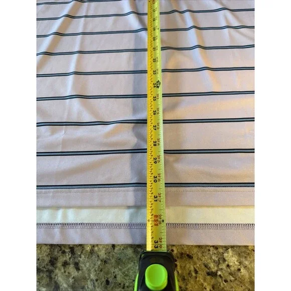 Turtleson Polo Shirt Mens XL Purple Blue Stripe Tour Performance Golf Stretch - Picture 6 of 9